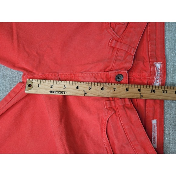 Guess Brittney Cropped Pants Women 29 Orange Denim Mid Rise Stretch Skinny Capri - Picture 10 of 15
